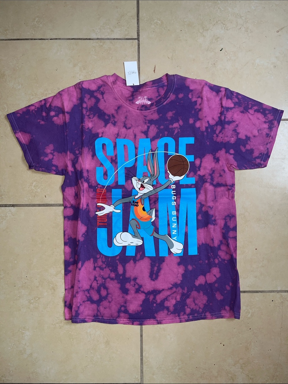 Rue21 Bugs Bunny Space Jam Tie-Dye Tee - Purple & Pink